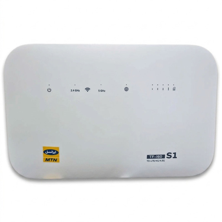 مودم خانگی ایرانسل TF-i60 S1 با پشتیبانی شبکه 4G و TD-LTE، اتصال همزمان تا 32 کاربر، قابلیت ایجاد 4 شبکه بیسیم مستقل، پورت WAN و آنتن داخلی همراه با دو سیمکارت و بسته اینترنت 50 گیگابایت یک ماهه