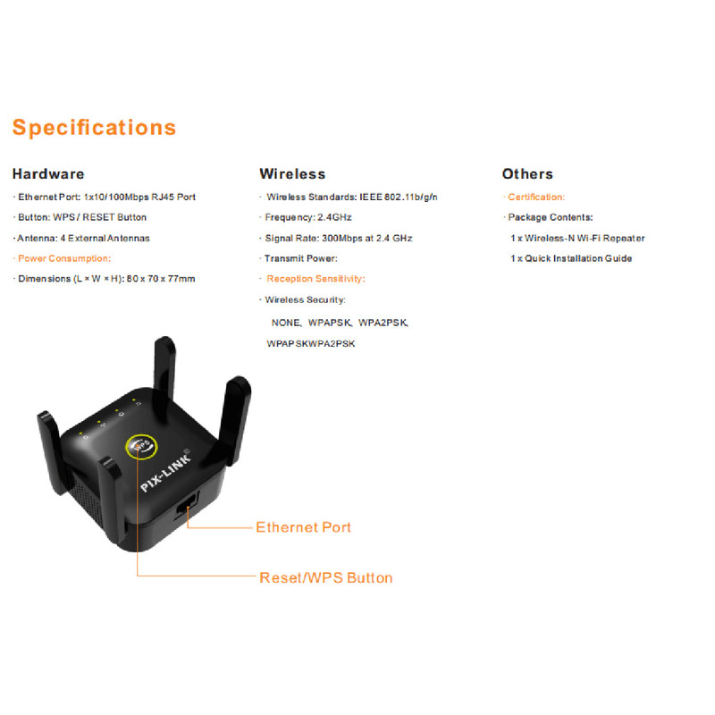 اکسس پوینت و گسترش دهنده محدوده بیسیم پیکس لینک مدل LV-WR24T
