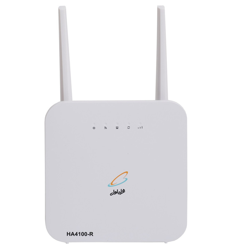 مودم روتر رومیزی 4G LTE همراه اول مدل HA4100 با پشتیبانی از 32 کاربر، SMS، VPN و Wi-Fi، دارای 2 آنتن MIMO و درگاه LAN RJ45، بههمراه کارت فعالسازی سیمکارت اعتباری و 70 گیگابایت اینترنت هدیه