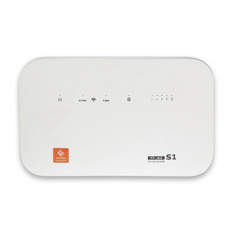 مودم روتر 4G و TD-LTE مبنا تلکام مدل TD-i60 S1، با 4 پورت LAN و پشتیبانی از 32 کاربر هم‌زمان، به‌همراه سیم‌کارت و 100 گیگابایت اینترنت 3 ماهه