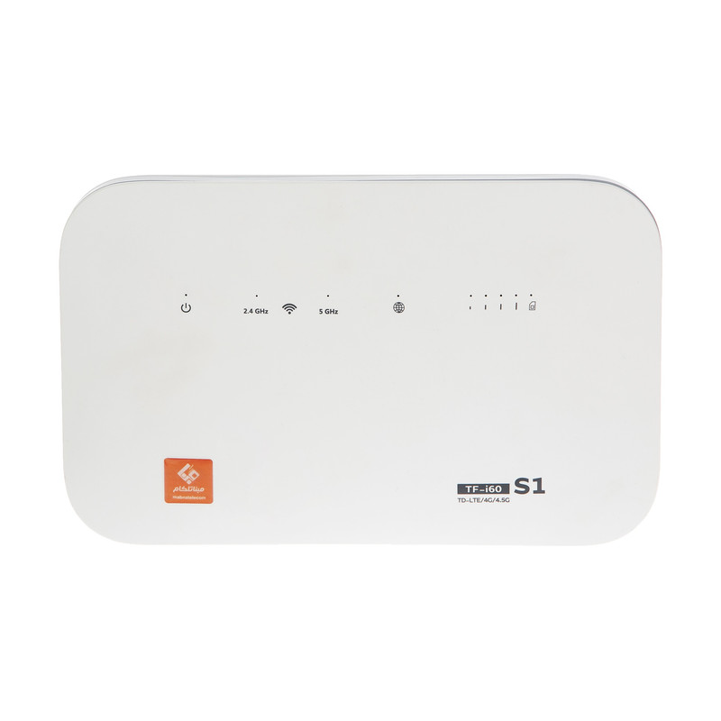 مودم روتر 4G و TD-LTE مبنا تلکام مدل TD-i60 S1، با 4 پورت LAN و پشتیبانی از 32 کاربر همزمان، بههمراه سیمکارت و 100 گیگابایت اینترنت 3 ماهه