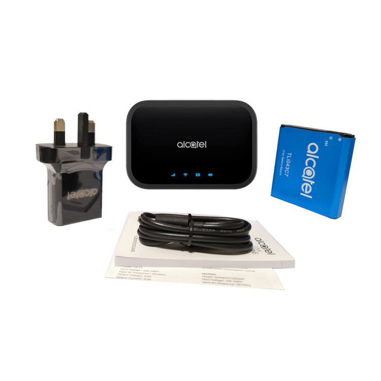 مودم 4.5G قابل حمل آلکاتل مدل LINKZONE MW12VK با باتری 4300 میلیآمپر، پشتیبانی از شبکههای 4.5G و 3G، سرعت دانلود تا 600Mbps، وای فای دو بانده 2.4GHz و 5GHz و اتصال همزمان 20 کاربر