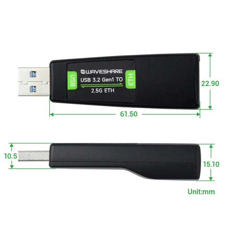مبدل USB3.2 به اترنت ویوشیر مدل USB 3.2 Gen1 TO 2.5G ETH