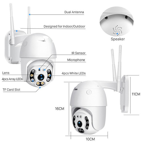 دوربین مداربسته تحت شبکه هوشمند مدل چرخشی بیسیم WIFI V380