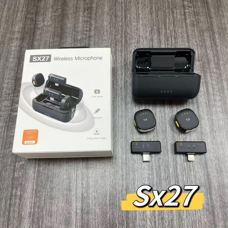 میکروفن یقه ای بی سیم مدل SX27 با درگاه اتصال تایپ سی