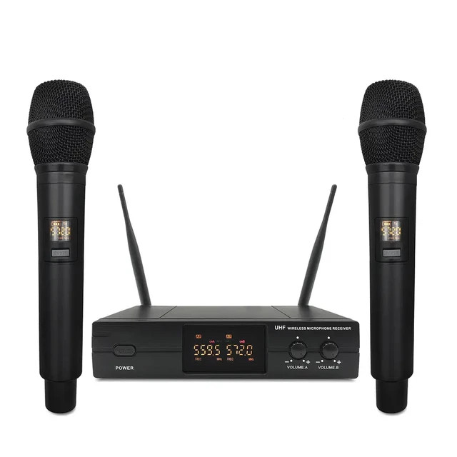 میکروفن بی سیم مدل دو کانال دستی کد TW100