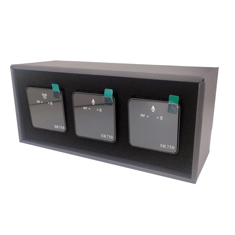 میکروفن بی سیم مدل دو کانال wireless microphone SK750 بسته 3 عددی