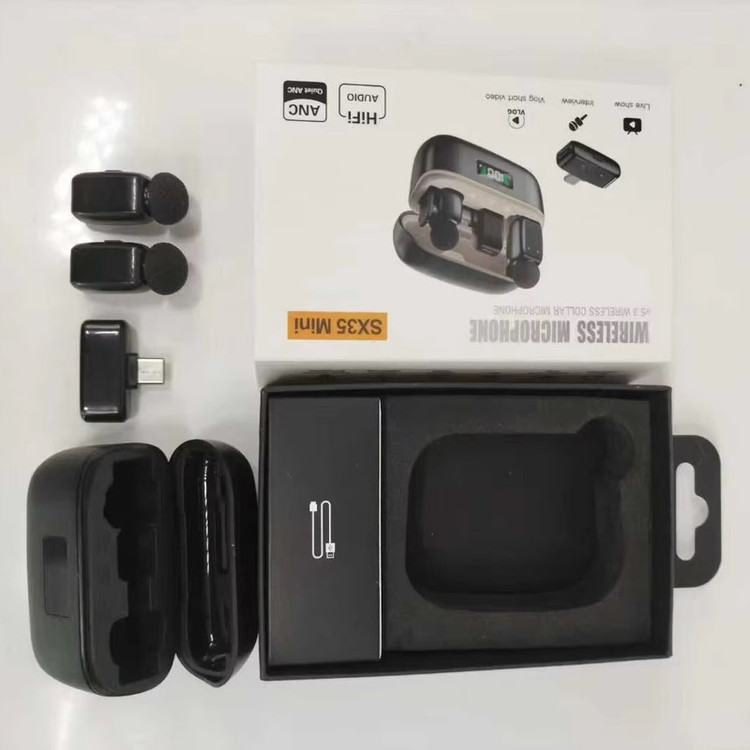 ست میکروفن بی سیم مدل SX35 mini با درگاه اتصال تایپ سی
