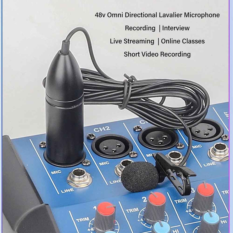 میکروفون یقه ای مدل HZ-48V با درگاه اتصال XLR