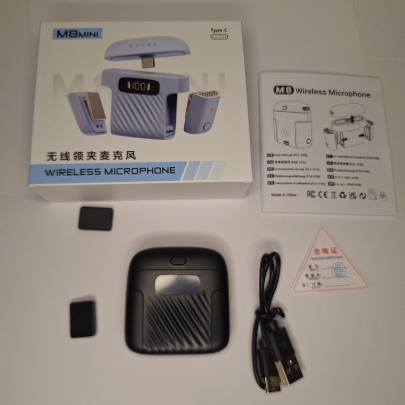 ست میکروفن بی سیم مدل M8 mini با درگاه تایپ سی