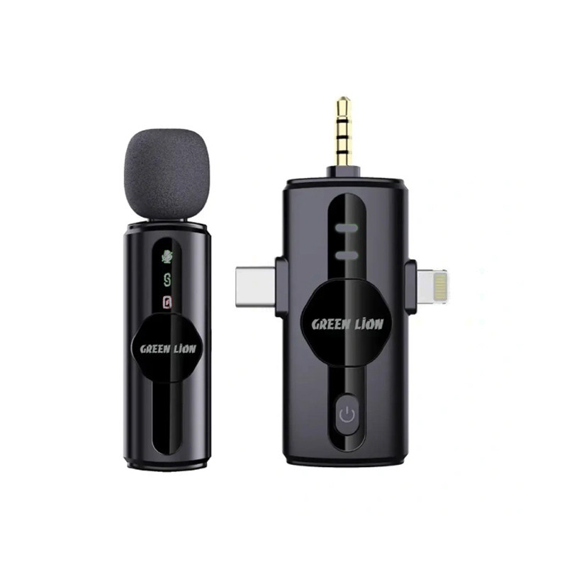 میکروفن بی سیم گرین لاین مدل GM-79X با درگاه اتصال USB-C/لایتنینگ/AUX