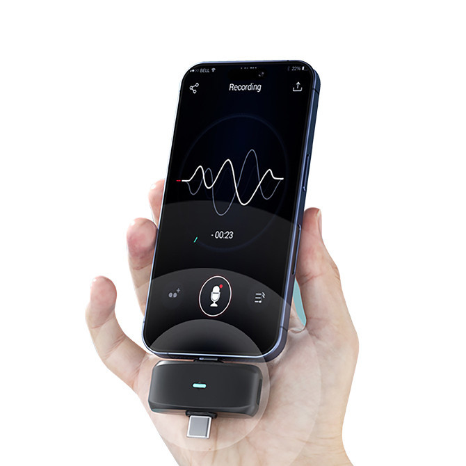 ست میکروفن بی سیم سی بای مدل Mic1 با درگاه اتصال Type-C و لایتنینگ