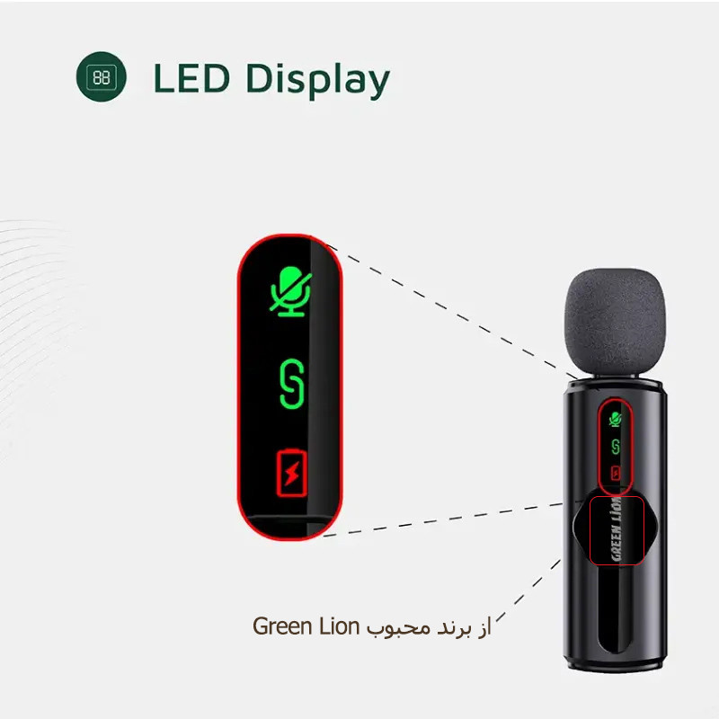 میکروفن بی سیم گرین لاین مدل GM-75X با درگاه اتصال USB-C/لایتنینگ/USB-A