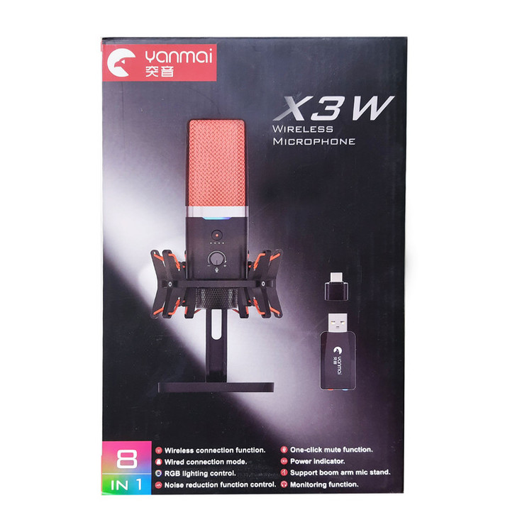 میکروفن رومیزی یانمای مدل X3W RGB با درگاه اتصال USB