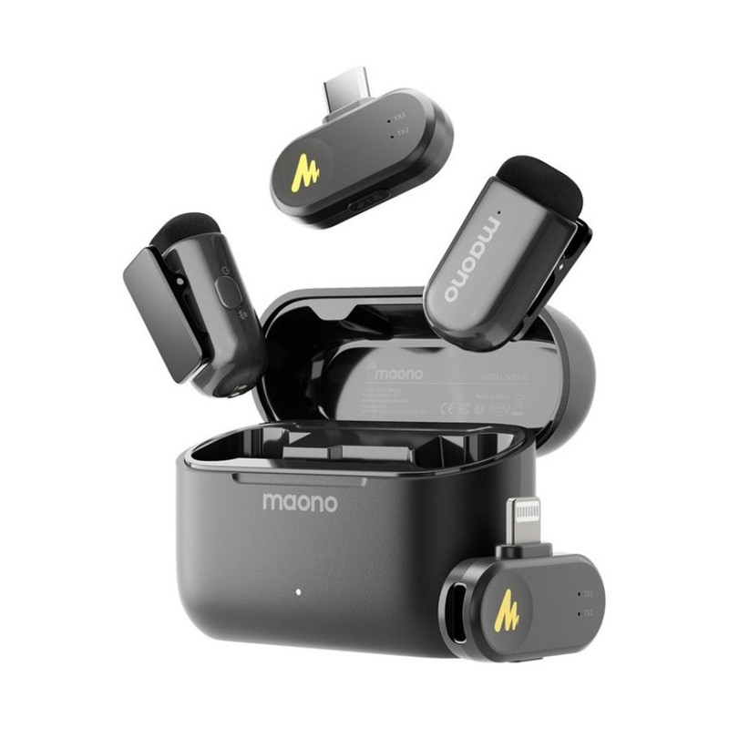 میکروفون بی سیم مائونو مدل Wave T1 mini WM622 PBC2 با درگاه اتصال USB-C و لایتنینگ