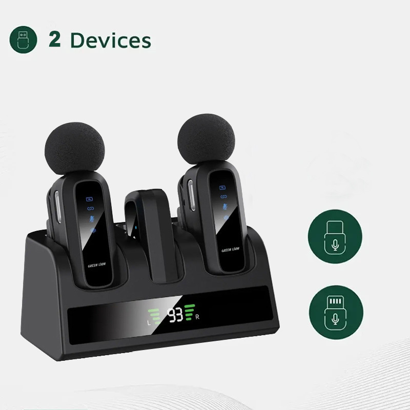 ست میکروفن بی سیم گرین لاین مدل GM-89X با درگاه اتصال USB-C