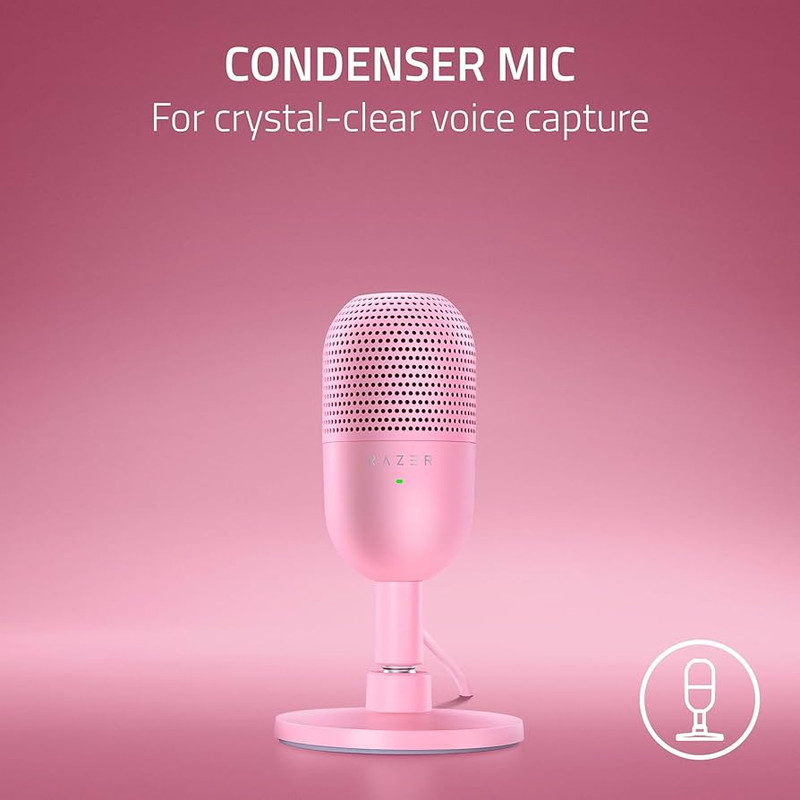میکروفن رومیزی ریزر مدل Seiren V3 Mini Quartz با درگاه اتصال USB