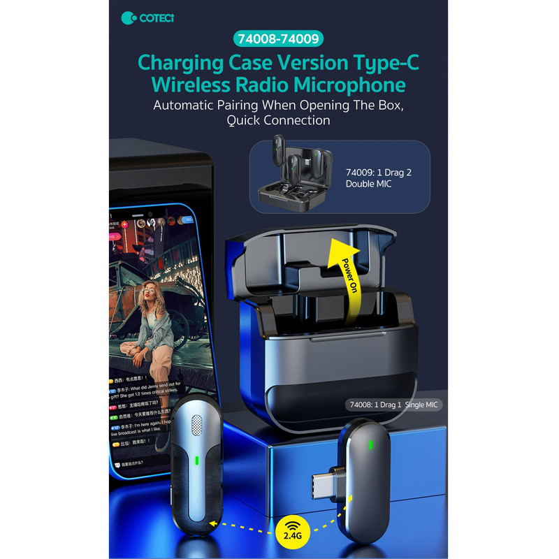 میکروفن یقه ای کوتتسی مدل 74008 Type-C