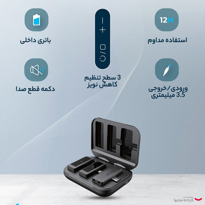 ست میکروفن بی سیم پاورولوجی مدل Lavalier -Duo -PWmic2
