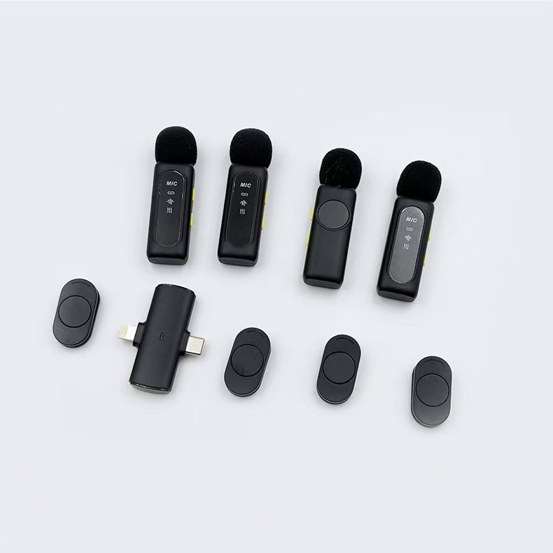 میکروفون حرفهای بیسیم مدل T90 4MIC با درگاه تایپ سی و لایتنینگ و 4 میکروفون
