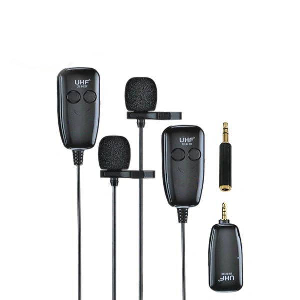 میکروفون مدل یقه ای بی سیم دوآل کد UHF-040