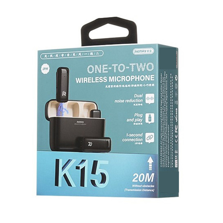 ست میکروفن بی سیم ریمکس مدل لایتنینگ K15