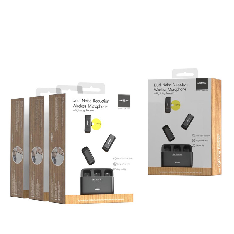 ست میکروفن بی سیم موکسوم مدل MX-AX65 با درگاه اتصال لایتنینگ