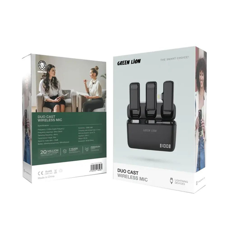 ست میکروفن بی سیم گرین لاین مدل Duo cast Type-C