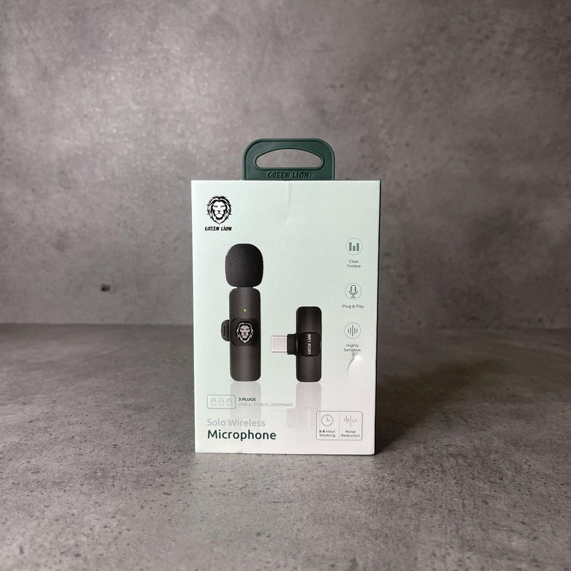 میکروفن بی سیم گرین لاین مدل GNSOLOWMICBK با درگاه اتصال USB-C
