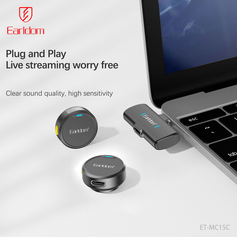 ست میکروفن بی سیم ارلدام مدل MC15C با درگاه اتصال USB-C