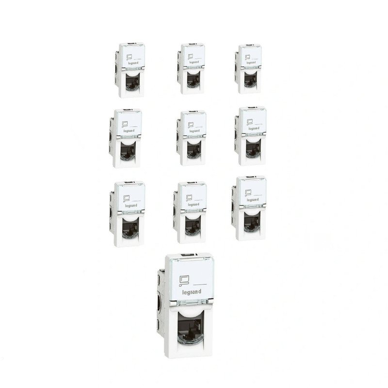 کیستون شبکه Cat6 لگرند مدل باریک بسته 10 عددی
