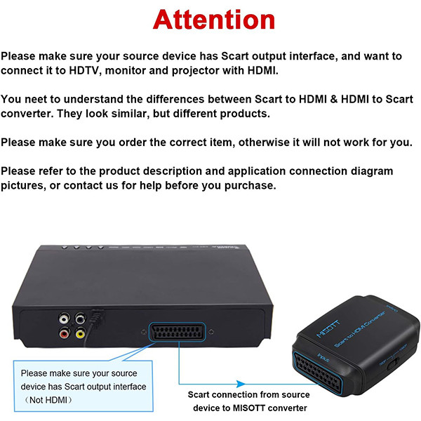 مبدل SCART به HDMI میسوت مدل E619A