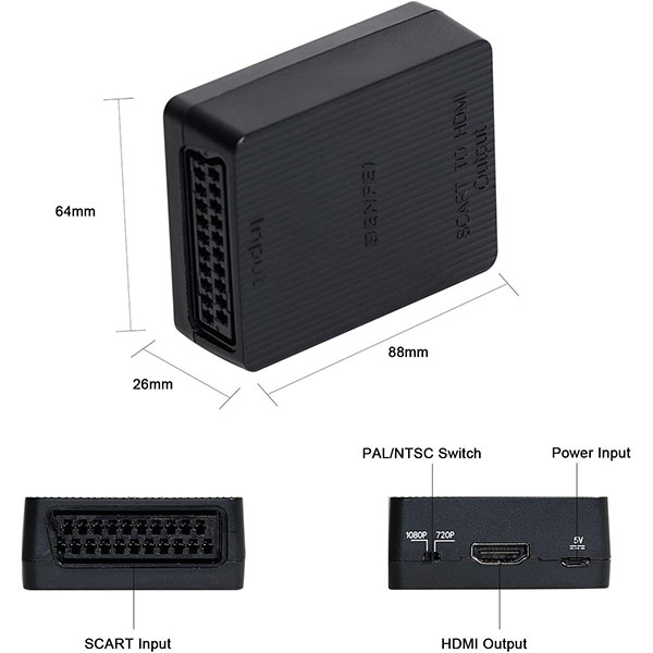 مبدل SCART به HDMI بنفی مدل 000294b