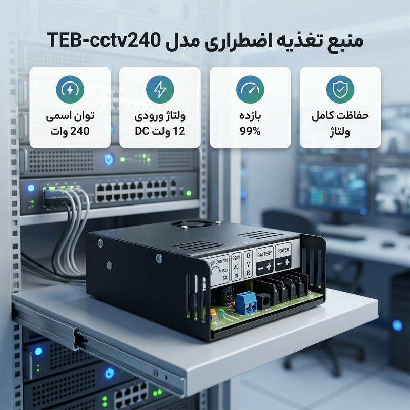 یو پی اس دوربین مدار بسته مدل TEB-cctv240 ظرفیت 240 ولت آمپر