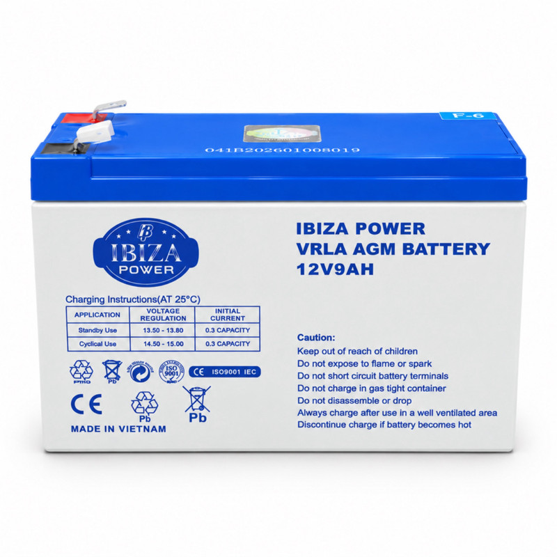 باتری UPS با ولتاژ 12 ولت و شدت جریان 9 آمپر ساعت ایبیزا مدل Pan.12v-9ma