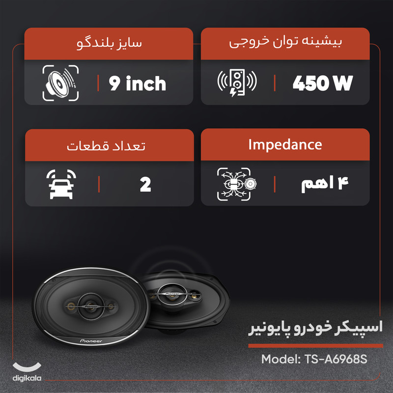 اسپیکر خودرو پایونیر مدل TS-A6968S بسته دو عددی