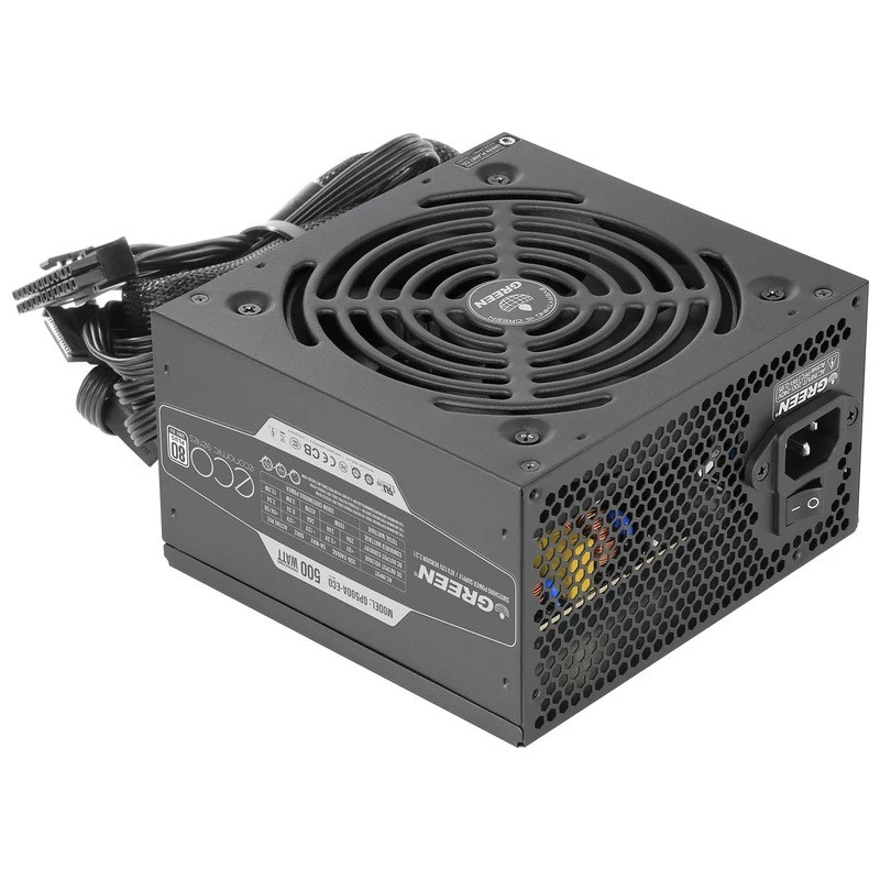 منبع تغذیه کامپیوتر 500 وات مدل GREEN GP-500A-ECO 500W 0