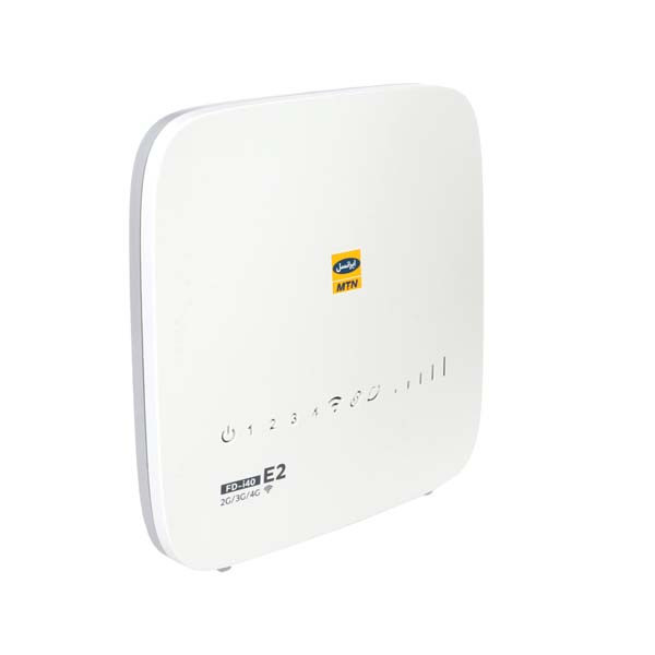 مودم سیمکارتی 4G ایرانسل مدل FDi40 E2 با سرعت دانلود 150 مگابیت بر ثانیه، پشتیبانی همزمان 32 کاربر، 4 پورت LAN، آنتن 5dBi و کلید اتصال سریع WPS