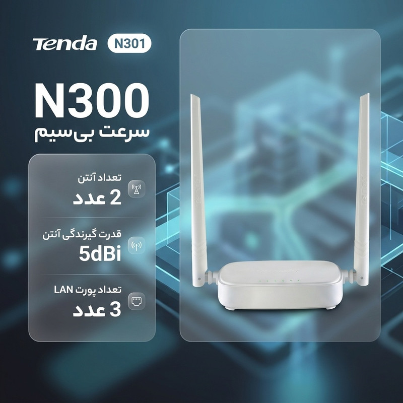 روتر بیسیم N300 تندا مدل N301