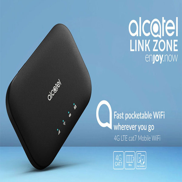 مودم همراه 4G آلکاتل مدل MW12VK با پشتیبانی CAT12، سرعت دانلود 600 و آپلود 100 مگابیت بر ثانیه، اتصال همزمان 32 کاربر، باتری 4300 میلیآمپر ساعت و اتصال بیسیم و باسیم