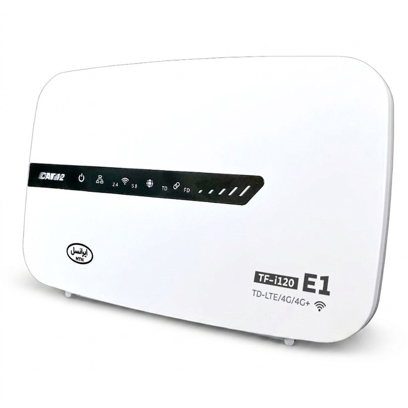 مودم روتر 4.5G ایرانسل مدل TF-i120 E1 با اتصال وای‌فای و کابل LAN، پشتیبانی از 32 کاربر، سیم‌کارت و 300 گیگابایت اینترنت 3 ماهه