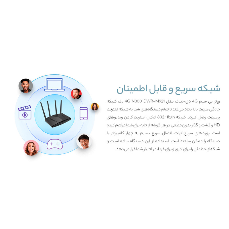 روتر بی سیم 4G دی-لینک مدل 4G N300 DWR-M921