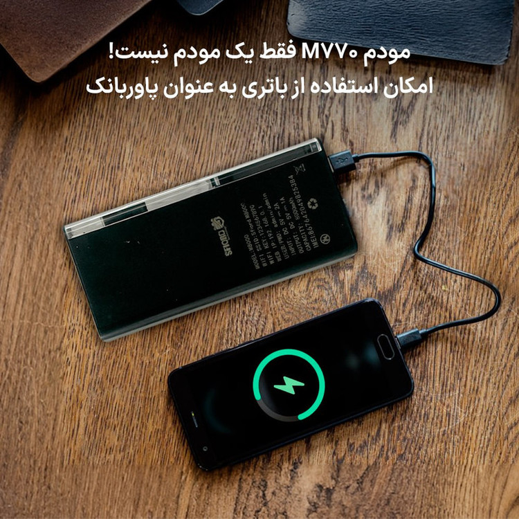 مودم 4G LTE قابل حمل اسفیورد مدل M770 با باتری 8000mAh، پشتیبانی از 10 دستگاه همزمان، سرعت دانلود تا 50Mbps، فایروال داخلی و اتصال وایفای 802.11b/g/n