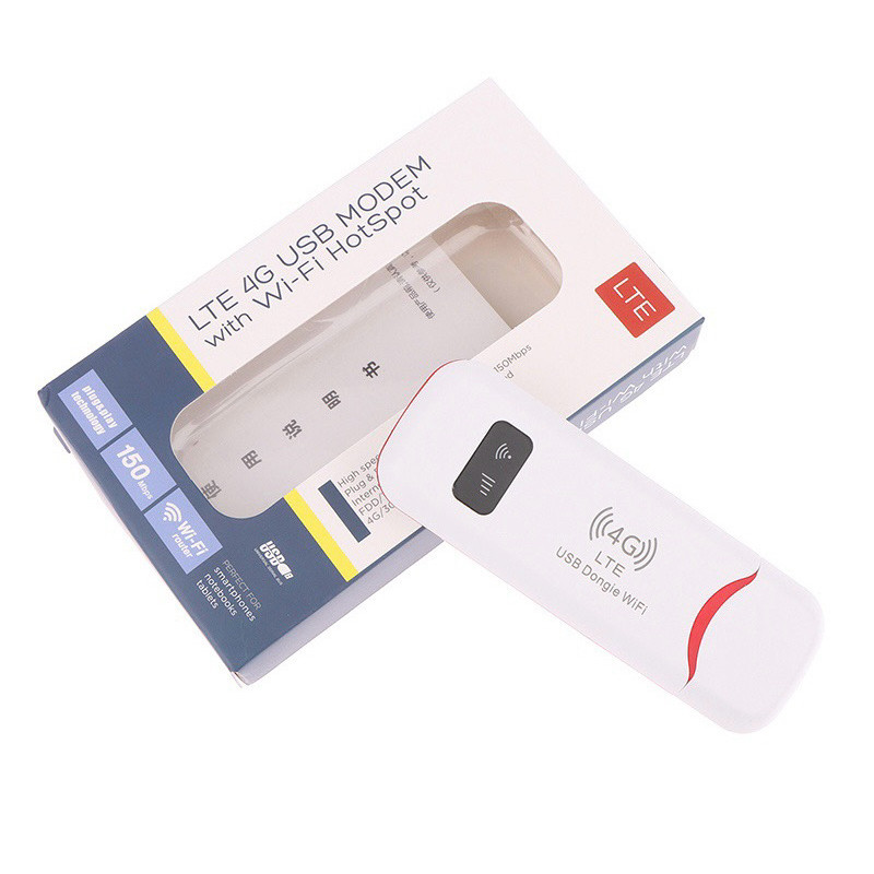 مودم جیبی 4G LTE دانگل USB و روتر وای فای قابل حمل، پشتیبانی از 4.5G، حداکثر 10 کاربر همزمان، سرعت دانلود 150Mbps و آپلود 50Mbps، سازگار با اندروید، آیفون، ویندوز، لینوکس و مکینتاش، مدل Qualcomm 8916، منبع تغذیه USB