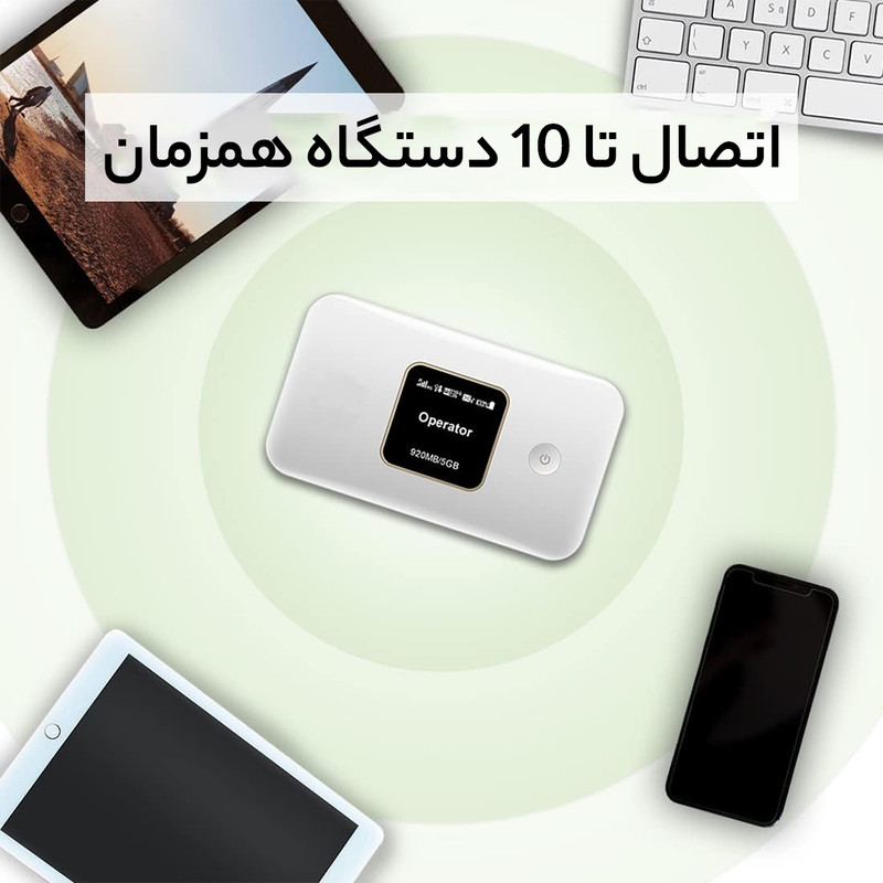 مودم قابل حمل 4G هوآوی مدل E5785 با باتری 3000 میلیآمپر ساعت، شارژدهی 10 ساعت، پشتیبانی همزمان از 10 کاربر و سرعت اتصال 4G Cat6 تا 300 مگابیت بر ثانیه