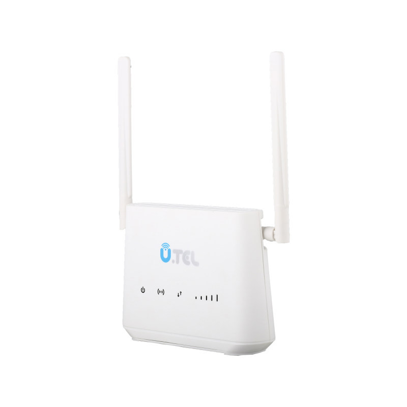 مودم روتر 4G LTE یوتل مدل U.Tel L443 با پشتیبانی اتصال سیم‌کارت، سرعت دانلود تا 150 مگابیت، آپلود تا 50 مگابیت، 4 پورت LAN، وای‌فای 802.11b/g/n در فرکانس 2.4 گیگاهرتز و قابلیت اتصال همزمان تا 32 کاربر