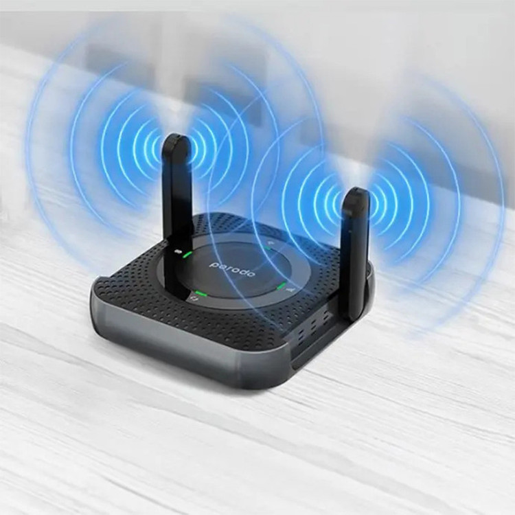 مودم روتر قابل حمل پرودو مدل PD-4GCPME-BKGY با پشتیبانی 4G LTE، باتری 4000 میلیآمپرساعتی با شارژدهی 12 ساعت، اتصال همزمان تا 10 دستگاه، پورت LAN و فرکانس 2.4 گیگاهرتز