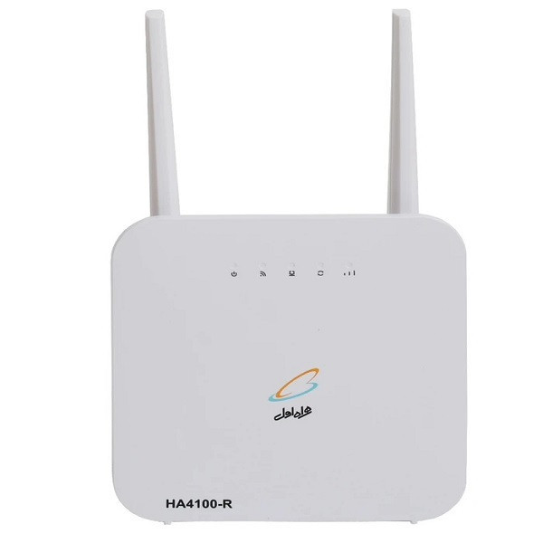 مودم روتر 4G سیمکارتخور همراه اول فول باند مدل HA4100، دوآنتنه، با سرعت انتقال تا 300MB بر ثانیه، پشتیبانی از SMS، اتصال بیسیم و باسیم، تا 30 کاربر و همراه با بسته 70 گیگ اینترنت یکساله