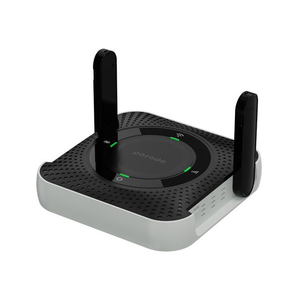 مودم روتر قابل حمل 4G پرودو مدل PD-4GCPMF با باتری 4000 میلیآمپر، شارژدهی 12 ساعت، پشتیبانی تا 10 کاربر، پورت LAN، اتصال سیمی و بیسیم، فرکانس 2.4 گیگاهرتز و سرعت دانلود 150 مگابیت بر ثانیه