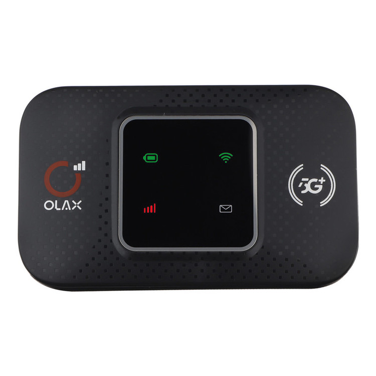 مودم 4G LTE قابل حمل مدل OLAX E5783 با باتری 3000 میلیآمپر ساعت، پشتیبانی همزمان 8 کاربر، سرعت دانلود تا 150 مگابیت بر ثانیه، قابلیت ارسال پیامک فارسی و اتصال Wi-Fi